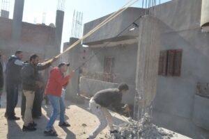 بقيادة الهجان إزالة طابقين وأعمدة خرسانية بمدينة بنها وإحالة أصحابها للنيابة 