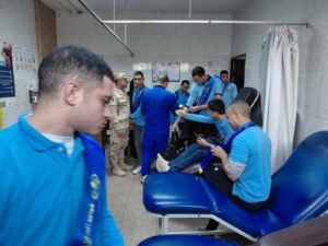 جامعة بنها والدفاع الشعبى والعسكري بمحافظة القليوبية ينظمان حملة للتبرع بالدم.