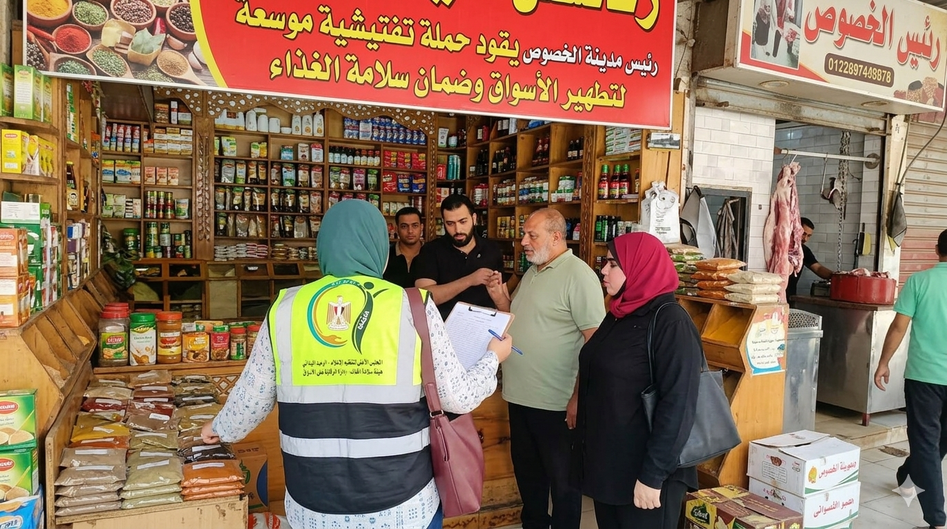 رئيس مدينة الخصوص يقود حملة تفتيشية موسعة لتطهير الأسواق وضمان سلامة الغذاء