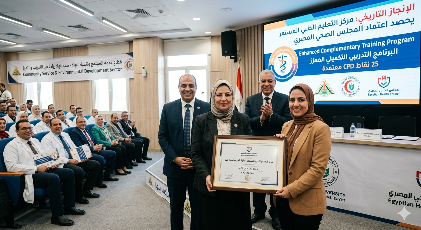 طب بنها يحصد اعتماد المجلس الصحي المصري للتطوير المهني (CPD)
